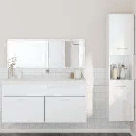 Badezimmermöbel-Set, 3-teilig, aus weißem glänzendem Sperrholz. von , Badezimmermöbel - Ref: Foro24-3308530, Preis: 140,60 €,...
