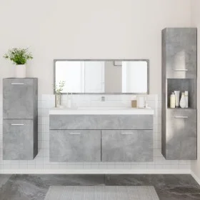 Badezimmermöbel-Set 4-teilig aus grauem Beton-Sperrholz von , Badezimmermöbel - Ref: Foro24-3308524, Preis: 177,95 €, Rabatt: %