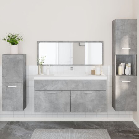 Badezimmermöbel-Set 4-teilig aus grauem Beton-Sperrholz von , Badezimmermöbel - Ref: Foro24-3308524, Preis: 180,68 €, Rabatt: %