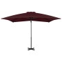 Sombrilla jardín voladiza palo de aluminio burdeos 250x250 cm
