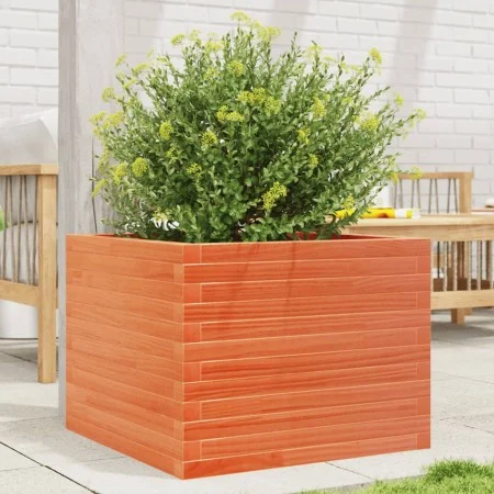 Jardinera de madera maciza de pino marrón cera 60x60x45,5 cm by , Pots and planters - Ref: Foro24-847250, Price: 99,81 €, Dis...