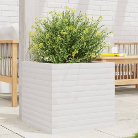 Massive Blumenkasten aus weißem Kiefernholz, 50x50x45,5 cm. von , Töpfe und Pflanzgefäße - Ref: Foro24-847244, Preis: 95,20 €...