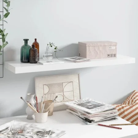 Floating wall shelf glossy white MDF 90x23.5x3.8 cm by vidaXL, Shelves and shelves - Ref: Foro24-323754, Price: 27,27 €, Disc...