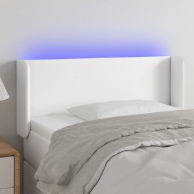 Cabecero con LED cuero sintético blanco 103x16x78/88 cm en Cabeceros y pies de cama | Comprar online en Foro24