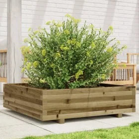 Jardinera de madera de pino impregnada 90x90x26,5 cm de , Maceteros y jardineras - Ref: Foro24-847317, Precio: 103,01 €, Desc...