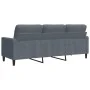 Sofá de 3 plazas terciopelo gris oscuro 180 cm de , Sofás - Ref: Foro24-4007635, Precio: 253,07 €, Descuento: %