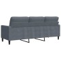 Sofá de 3 plazas terciopelo gris oscuro 180 cm