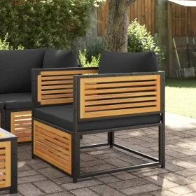 Sillón de jardín con cojines madera maciza de acacia by , Modular outdoor sofas - Ref: Foro24-367641, Price: 154,40 €, Discou...