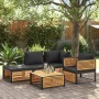 Sillón de jardín con cojines madera maciza de acacia by , Modular outdoor sofas - Ref: Foro24-367641, Price: 156,95 €, Discou...