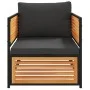 Sillón de jardín con cojines madera maciza de acacia de , Sofás modulares de exterior - Ref: Foro24-367641, Precio: 154,29 €,...