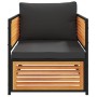 Sillón de jardín con cojines madera maciza de acacia by , Modular outdoor sofas - Ref: Foro24-367641, Price: 156,95 €, Discou...