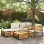 Gartensofa mit massiven Akazienholz-Kissen von , Modulare Sofas für den Außenbereich - Ref: Foro24-367648, Preis: 153,20 €, R...