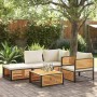 Sillón de jardín con cojines madera maciza de acacia by , Modular outdoor sofas - Ref: Foro24-367648, Price: 156,40 €, Discou...