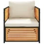 Gartensofa mit massiven Akazienholz-Kissen von , Modulare Sofas für den Außenbereich - Ref: Foro24-367648, Preis: 153,20 €, R...