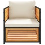 Sillón de jardín con cojines madera maciza de acacia de , Sofás modulares de exterior - Ref: Foro24-367648, Precio: 137,43 €