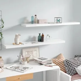 Floating wall shelf 2 pcs glossy white MDF 120x23.5x3.8 cm by vidaXL, Shelves and shelves - Ref: Foro24-323758, Price: 53,20 ...