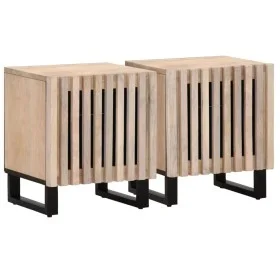 Mesitas de noche 2 uds madera de mango blanqueado 40x34x46 cm by , Nightstands - Ref: Foro24-377423, Price: 74,08 €, Discount: %