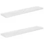 Schwebendes Wandregal, 2 Stück, glänzendes weißes MDF, 120 x 23,5 x 3,8 cm von vidaXL, Regale und Regale - Ref: Foro24-323758...