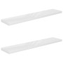 Schwebendes Wandregal, 2 Stück, glänzendes weißes MDF, 120 x 23,5 x 3,8 cm von vidaXL, Regale und Regale - Ref: Foro24-323758...