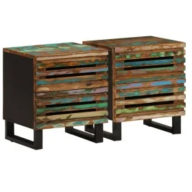 Mesitas de noche 2 uds de madera maciza reciclada 40x34x46 cm by , Nightstands - Ref: Foro24-377435, Price: 104,27 €, Discoun...