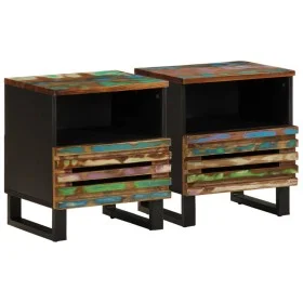 Nachttische, 2 Stück aus recyceltem Massivholz, 40x34x46 cm. von , Nachttische - Ref: Foro24-377475, Preis: 79,36 €, Rabatt: %