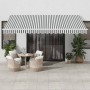 Toldo retráctil manual gris antracita y blanco 450x300 cm von , Markisen - Ref: Foro24-3216034, Preis: 390,90 €, Rabatt: %