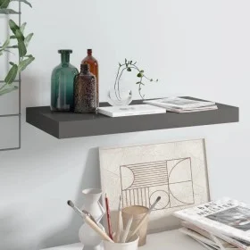 Glossy gray MDF floating wall shelf 50x23x3.8 cm by vidaXL, Shelves and shelves - Ref: Foro24-323787, Price: 18,76 €, Discoun...