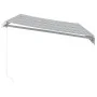 Toldo retráctil manual gris antracita y blanco 350x250 cm by , Awnings - Ref: Foro24-3216036, Price: 445,67 €, Discount: %