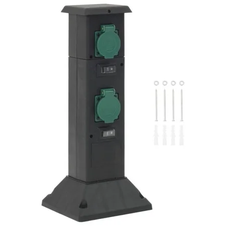 Columna de 4 enchufes de exterior negro y verde 16x16x39,5 cm von , Steckdosen - Ref: Foro24-4010098, Preis: 46,11 €, Rabatt: %