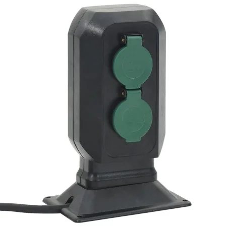 Enchufe de exterior con estaca 2 vías negro verde 15,5x11x24 cm by , wall sockets - Ref: Foro24-4010100, Price: 20,44 €, Disc...