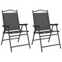 Sillas de jardín plegables 2 uds acero y textileno gris melange by , Garden chairs - Ref: Foro24-360197, Price: 95,80 €, Disc...