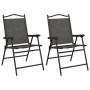 Sillas de jardín plegables 2 uds acero y textileno gris melange by , Garden chairs - Ref: Foro24-360197, Price: 93,96 €, Disc...