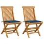 Garden chairs 2 units with royal blue cushions teak wood by , Garden chairs - Ref: Foro24-3062470, Price: 145,05 €, Discount: %