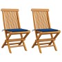 Gartenstühle 2 Stück mit königsblauen Kissen aus Teakholz von , Gartenstühle - Ref: Foro24-3062470, Preis: 143,55 €, Rabatt: %