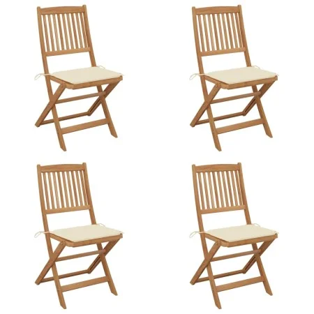 Faltbare Gartenstühle 4 Stück und Kissen Massivholz Akazie von , Gartenstühle - Ref: Foro24-3064673, Preis: 209,28 €, Rabatt: %