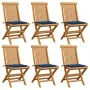 Gartensessel 6 Stück mit königsblauen Kissen aus Teakholz von , Gartenstühle - Ref: Foro24-3065600, Preis: 389,35 €, Rabatt: %