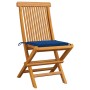 Garden chairs 6 units with royal blue cushions teak wood by , Garden chairs - Ref: Foro24-3065600, Price: 387,74 €, Discount: %