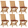Garden chairs 6 units with red wine cushions teak wood by , Garden chairs - Ref: Foro24-3065599, Price: 387,74 €, Discount: %