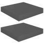 Floating wall shelf 2 pcs glossy gray MDF 23x23.5x3.8 cm by vidaXL, Shelves and shelves - Ref: Foro24-323782, Price: 23,22 €,...