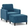 Armchair with blue velvet footstool 60 cm by , Sofas - Ref: Foro24-3201173, Price: 208,29 €, Discount: %