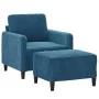 Armchair with blue velvet footstool 60 cm by , Sofas - Ref: Foro24-3201173, Price: 208,29 €, Discount: %