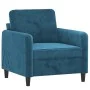 Armchair with blue velvet footstool 60 cm by , Sofas - Ref: Foro24-3201173, Price: 208,29 €, Discount: %