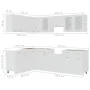 11-teiliges Küchenmöbelset aus weißem Ingenieurholz von , Küchenschränke - Ref: Foro24-3067664, Preis: 762,92 €, Rabatt: %