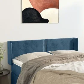 Cabecero de terciopelo azul oscuro 147x16x78/88 cm de , Cabeceros y pies de cama - Ref: Foro24-3118680, Precio: 66,55 €, Desc...