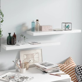 Floating wall shelf 2 pcs glossy white MDF 80x23.5x3.8cm by vidaXL, Shelves and shelves - Ref: Foro24-323752, Price: 39,31 €,...