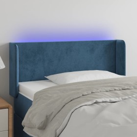 Kopfteil mit LED-Beleuchtung aus dunkelblauem Samt 83x16x78/88 cm von , Kopf- und Fußteile - Ref: Foro24-3122990, Preis: 45,2...
