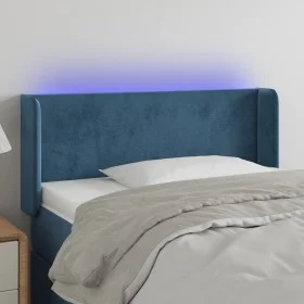 Kopfteil mit LED-Beleuchtung aus dunkelblauem Samt 83x16x78/88 cm von , Kopf- und Fußteile - Ref: Foro24-3122990, Preis: 45,9...