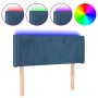 Dark blue velvet headboard with LED lights 83x16x78/88 cm by , Headboards and footboards - Ref: Foro24-3122990, Price: 45,34 ...
