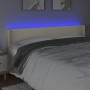Cabecero con LED cuero sintético crema 163x16x78/88 cm
