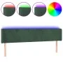 Dark green velvet headboard with LED lights 163x16x78/88 cm by , Headboards and footboards - Ref: Foro24-3123013, Price: 75,8...